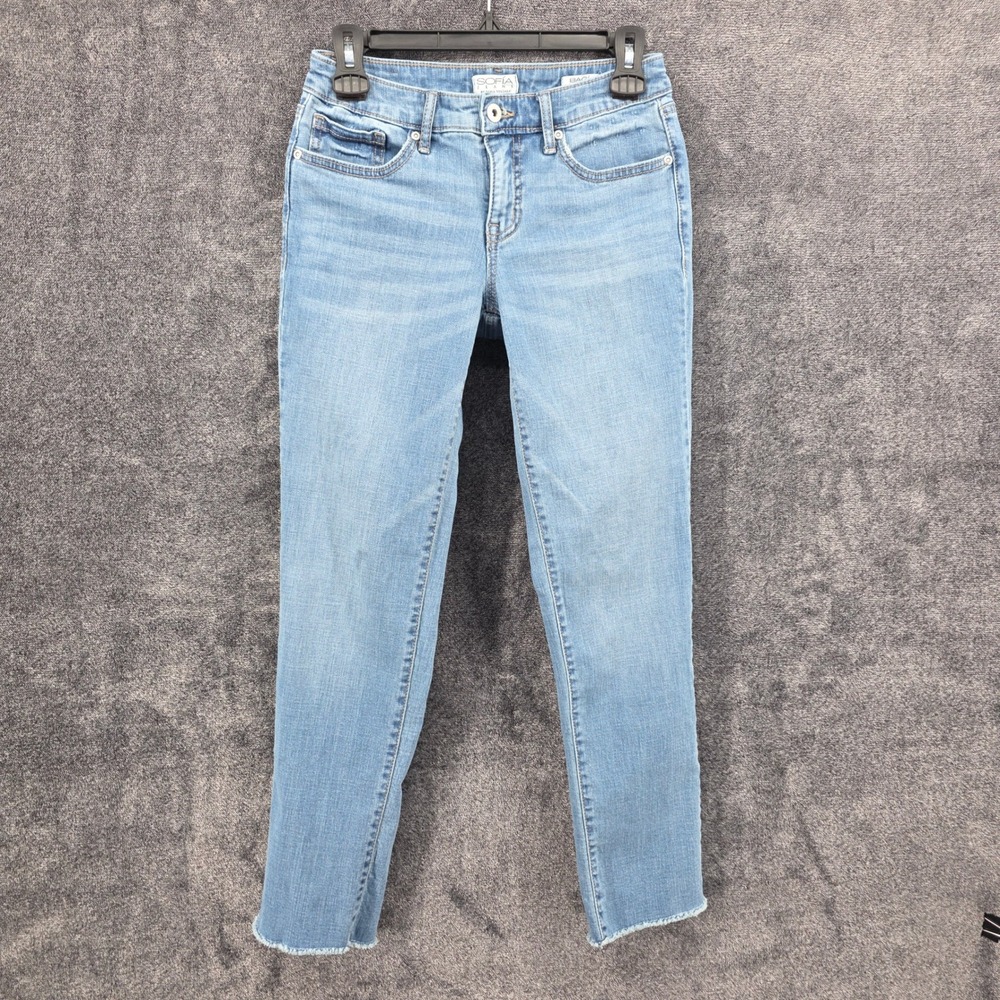 Sofia Vergara Jeans Size 00 Bagi Boyfriend Low Rise Preppy Chic Clean Girl Blue